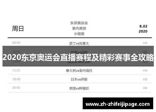 2020东京奥运会直播赛程及精彩赛事全攻略
